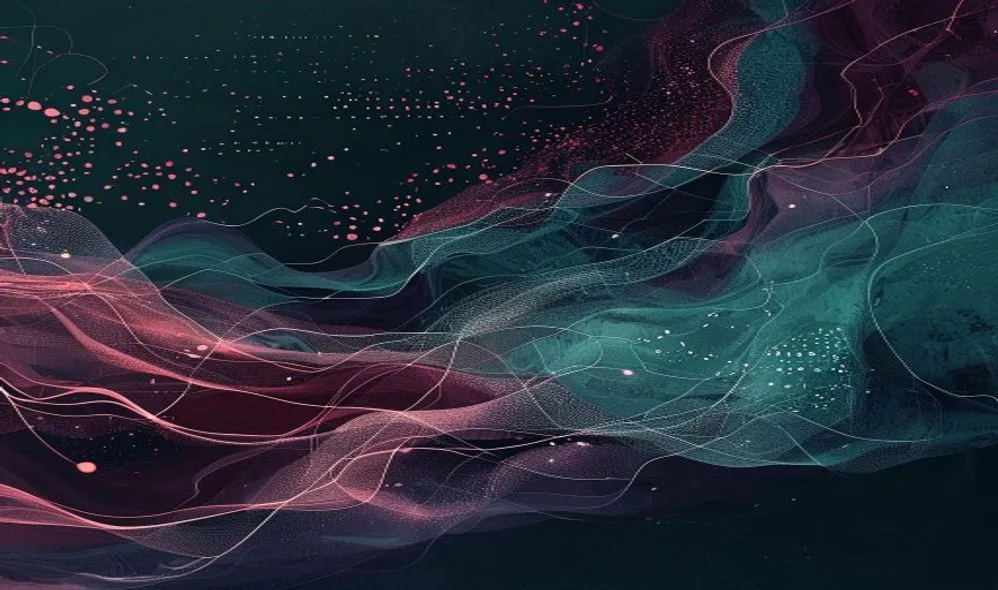 Abstract AI-generated illustration evoking the ideas of Generative AI, Qualitative Research, Peer Feedback in research